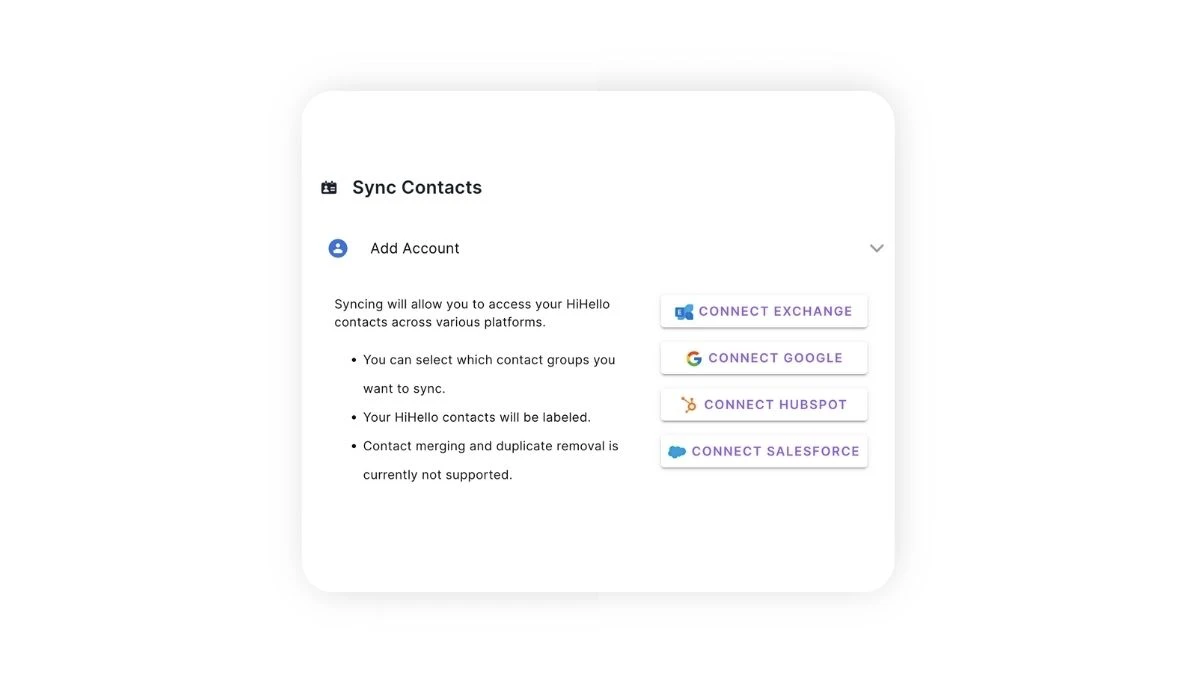 Manage contacts across platforms